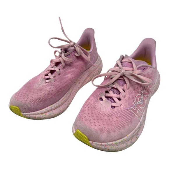 Hoka Shoes - Hoka One One Mach 6 Women’s Running Shoes Pink Yellow Size 7.5